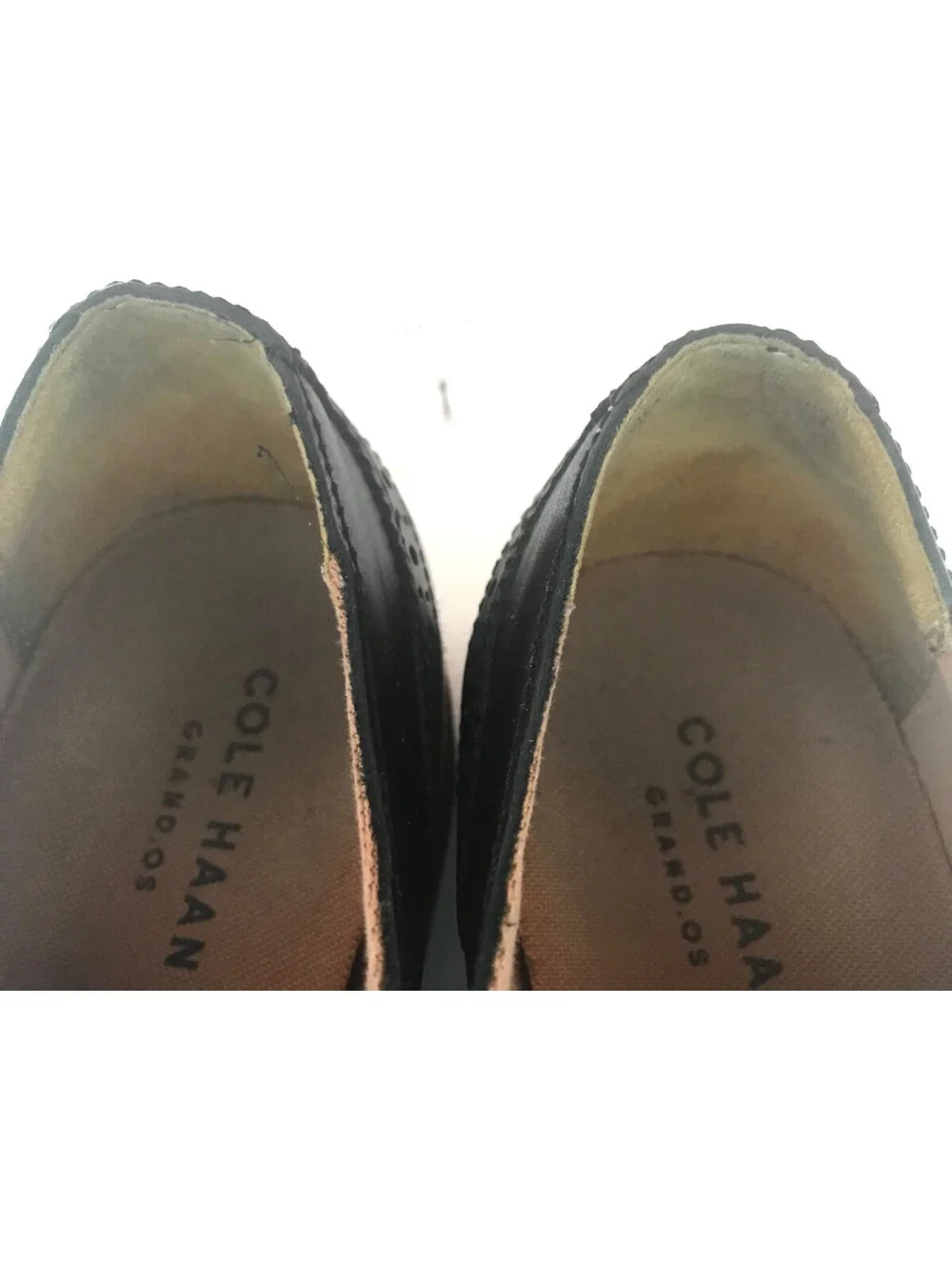 COLE HAAN Grand OS Mens Size 9.5 M Black Leather Wingtip Oxford Dress Shoes